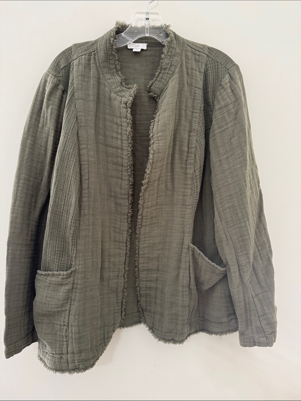 J. Jill Olive Green Open-Front Utility Jacket